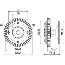 sankaba, radiatoriaus ventiliatorius BEHR
                                MAHLE                                CFC 50 000S, M