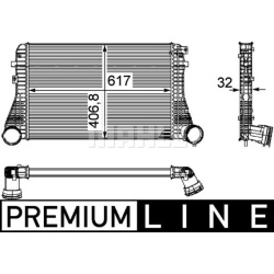 tarpinis suslėgto oro aušintuvas, kompresorius BEHR *** PREMIUM LINE ***
                                MAHLE             