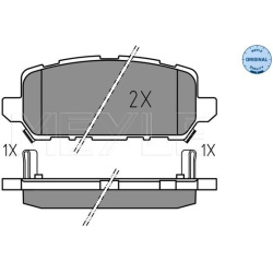 stabdžių trinkelių rinkinys, diskinis stabdys MEYLE-ORIGINAL: True to OE.
                                                