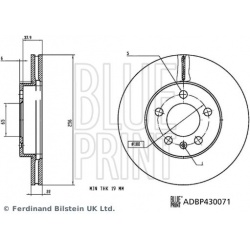 stabdžių diskas (1vnt)
                                BLUE PRINT                                ADBP430071, BLUE PRINT, AD