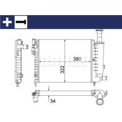 Aušinimo radiatorius
                                MAHLE                                                CR 491 000S, MAHLE