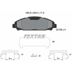 stabdžių trinkelių rinkinys, diskinis stabdys
                                TEXTAR                                      