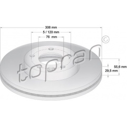 stabdžių diskas (1vnt) COATED
                                TOPRAN                                110 428, Nenurodytas ga