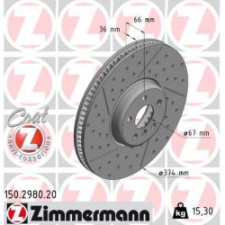 Stabdžių diskas COAT Z
                                ZIMMERMANN                                                150.2980.2