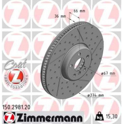 Stabdžių diskas COAT Z
                                ZIMMERMANN                                                150.2981.2