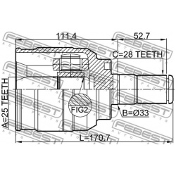 pusašio šarnyras
                                FEBEST                                1211-IX35AT, Nenurodytas gamintojas,