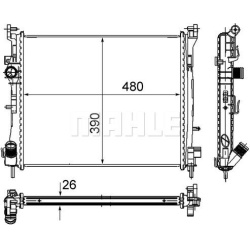 Aušinimo radiatorius
                                MAHLE                                                CR 947 000S, MAHLE
