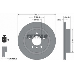 stabdžių diskas (1vnt) PRO+
TEXTAR 92196605,