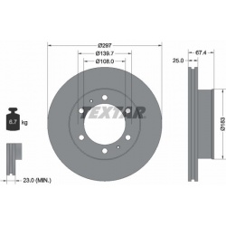 stabdžių diskas (1vnt)
                                TEXTAR                                                92222600, TEXT