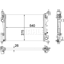 Aušinimo radiatorius
                                MAHLE                                                CR 1182 000P, MAHL