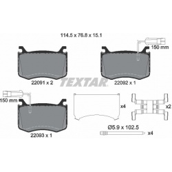 stabdžių trinkelių rinkinys, diskinis stabdys
TEXTAR 220910