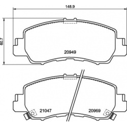 stabdžių trinkelių rinkinys, diskinis stabdys PRIME LINE
                                BREMBO                           