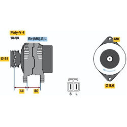 kintamosios srovės generatorius
                                BOSCH                                                0986035
