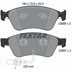 stabdžių trinkelių rinkinys, diskinis stabdys
                                TEXTAR                                238850