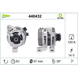 kintamosios srovės generatorius VALEO RE-GEN REMANUFACTURED
                                                440432, VALEO, 4