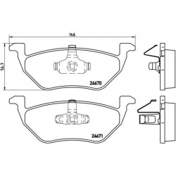 stabdžių trinkelių rinkinys, diskinis stabdys PRIME LINE
                                BREMBO                           
