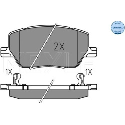 stabdžių trinkelių rinkinys, diskinis stabdys MEYLE-ORIGINAL: True to OE.
                                                