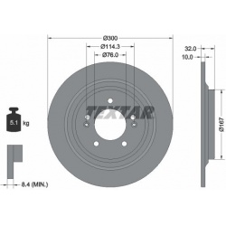 stabdžių diskas (1vnt) PRO
                                TEXTAR                                92332703, TEXTAR, 92332703