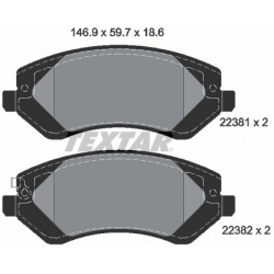 stabdžių trinkelių rinkinys, diskinis stabdys
                                TEXTAR                                223810