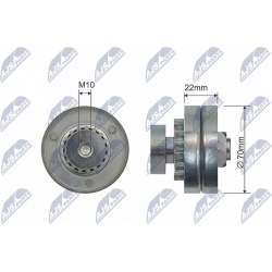 įtempiklio skriemulys, V formos rumbuotas diržas
NTY