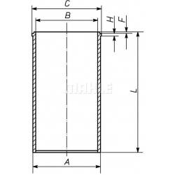 cilindro įvorė
                                MAHLE                                                007 WV 46 00, MAHLE, 00