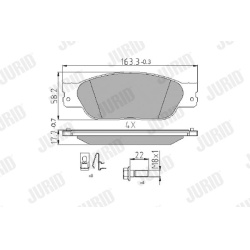 stabdžių trinkelių rinkinys, diskinis stabdys
                                JURID                                       