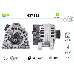 kintamosios srovės generatorius VALEO RE-GEN REMANUFACTURED
                                                437192, VALEO, 4
