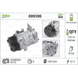 kompresorius, oro kondicionierius VALEO CORE-FLEX
                                                699306, VALEO, 699306, auto