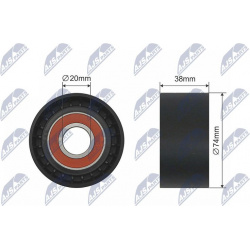 įtempiklio skriemulys, V formos rumbuotas diržas
NTY RNK-RE-