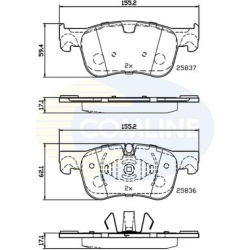 Stabdžių kaladėlės priekinės
                                COMLINE                                CBP02246, COMLINE, C