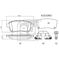 stabdžių trinkelių rinkinys, diskinis stabdys
                                FEBI BILSTEIN                               
