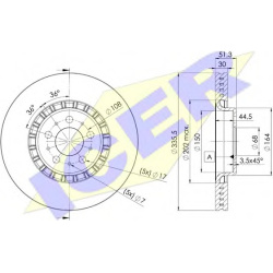 Stabdžių diskai (2vnt), priekis
                                ICER                                                78BD730