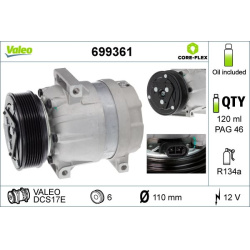kompresorius, oro kondicionierius VALEO CORE-FLEX
                                                699361, VALEO, 699361, auto