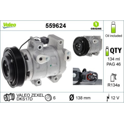 kompresorius, oro kondicionierius VALEO ORIGINS NEW OE TECHNOLOGY
                                                559624, VAL
