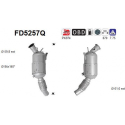DPF, kietųjų dalelių filtras
FD5257Q, AS, FD5257Q, auto detalė