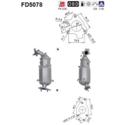 DPF, kietųjų dalelių filtras
                                                FD5078, AS, FD5078, auto detalė