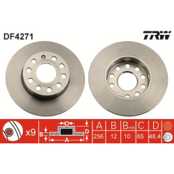 Stabdžių diskai (2vnt), galiniai, PREMIUM kokybė
                                TRW                                DF4271