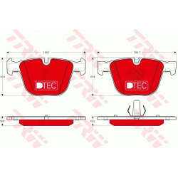 stabdžių trinkelių rinkinys, diskinis stabdys DTEC COTEC
                                TRW                              