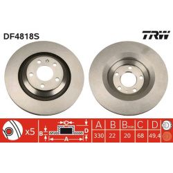 Stabdžių diskas (1 VNT), galinis, PREMIUM kokybė
                                TRW                                DF4818