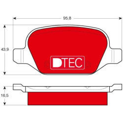stabdžių trinkelių rinkinys, diskinis stabdys DTEC COTEC
                                TRW                              