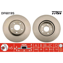 stabdžių diskas (1vnt) TRW SINGLE
                                                DF6019S, TRW, DF6019S, auto detalė
