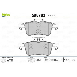 stabdžių trinkelių rinkinys, diskinis stabdys
                                VALEO                                598783,