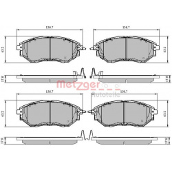 stabdžių trinkelių rinkinys, diskinis stabdys
                                METZGER                                     