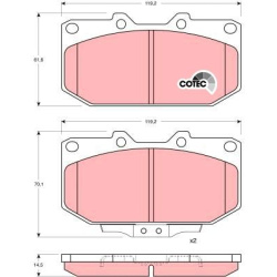 stabdžių trinkelių rinkinys, diskinis stabdys COTEC
TRW GDB