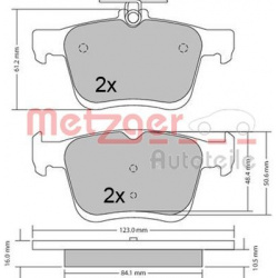 stabdžių trinkelių rinkinys, diskinis stabdys GREENPARTS
                                METZGER                          