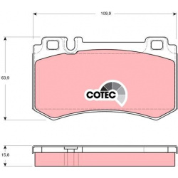 stabdžių trinkelių rinkinys, diskinis stabdys COTEC
                                TRW                                GDB