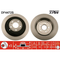 stabdžių diskas (1vnt) TRW SINGLE
                                DF4472S, TRW, DF4472S, auto detalė