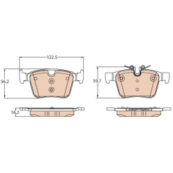 Stabdžių kaladėlės galinės, PREMIUM kokybė
                                TRW                                GDB2110, 