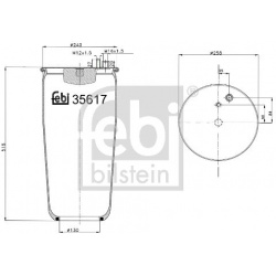 pneumatinė oro pagalvė
                                FEBI BILSTEIN                                                35617, 