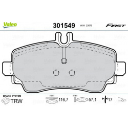 stabdžių trinkelių rinkinys, diskinis stabdys ESSENTIAL
                                VALEO                             
